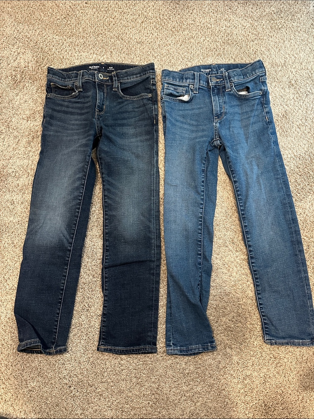 Old Navy Boys' Jeans Pair - Dark Blue & Medium Blue Denim